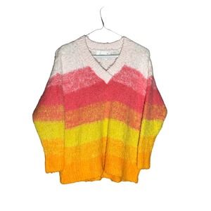 Anthropologie Simone Sunset multicolor striped wool alpaca sweater